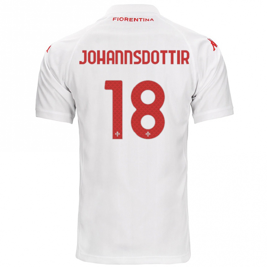 Niño Fútbol Camiseta Alexandra Jóhannsdóttir #18 Blanco 2ª Equipación 2024/25