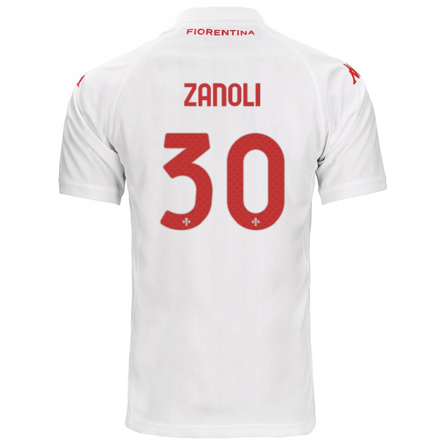 Niño Fútbol Camiseta Martina Zanoli #30 Blanco 2ª Equipación 2024/25