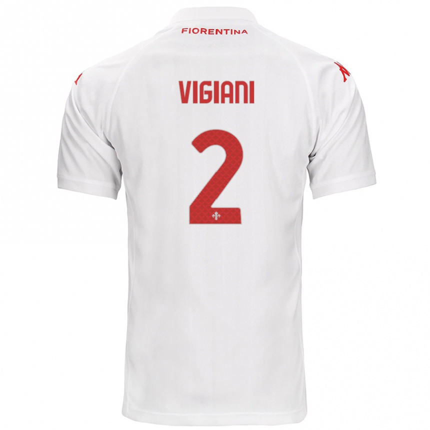 Niño Fútbol Camiseta Lorenzo Vigiani #2 Blanco 2ª Equipación 2024/25