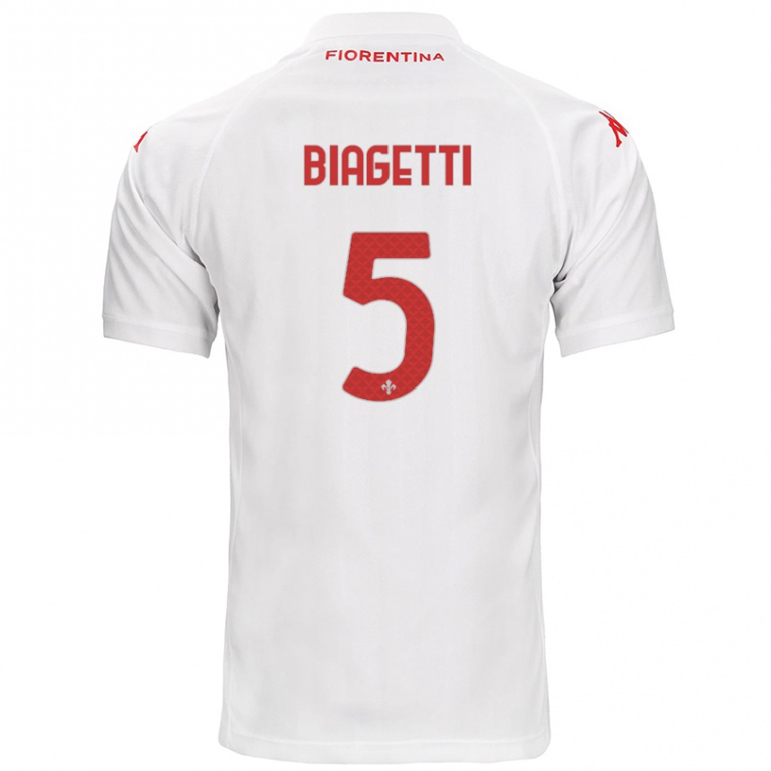 Niño Fútbol Camiseta Christian Biagetti #5 Blanco 2ª Equipación 2024/25