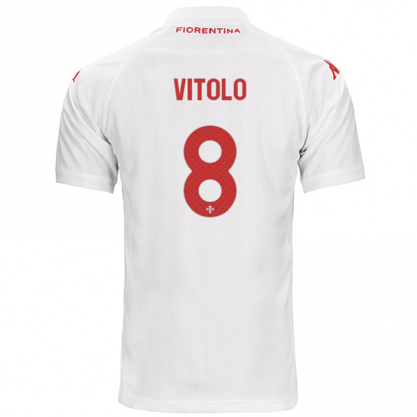 Niño Fútbol Camiseta Federico Vitolo #8 Blanco 2ª Equipación 2024/25