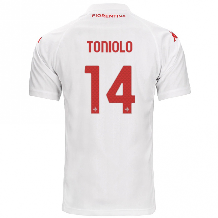 Niño Fútbol Camiseta Martina Toniolo #14 Blanco 2ª Equipación 2024/25