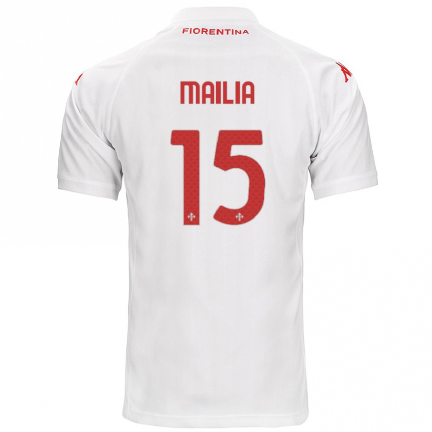 Niño Fútbol Camiseta Siria Mailia #15 Blanco 2ª Equipación 2024/25