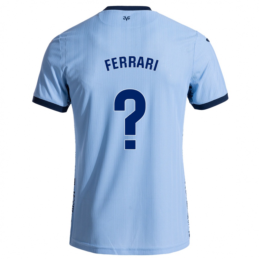 Niño Fútbol Camiseta Andrés Ferrari #0 Azul Cielo 2ª Equipación 2024/25