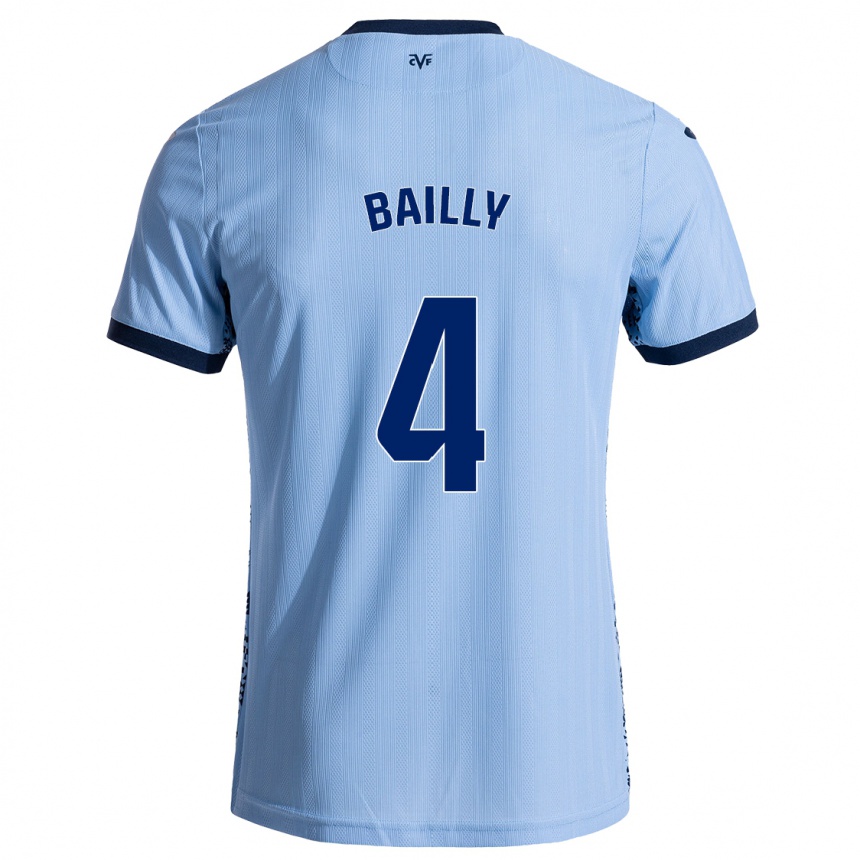 Niño Fútbol Camiseta Eric Bailly #4 Azul Cielo 2ª Equipación 2024/25