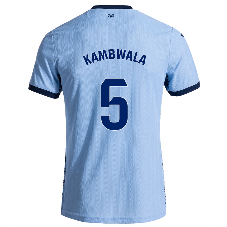 Niño Fútbol Camiseta Willy Kambwala #5 Azul Cielo 2ª Equipación 2024/25