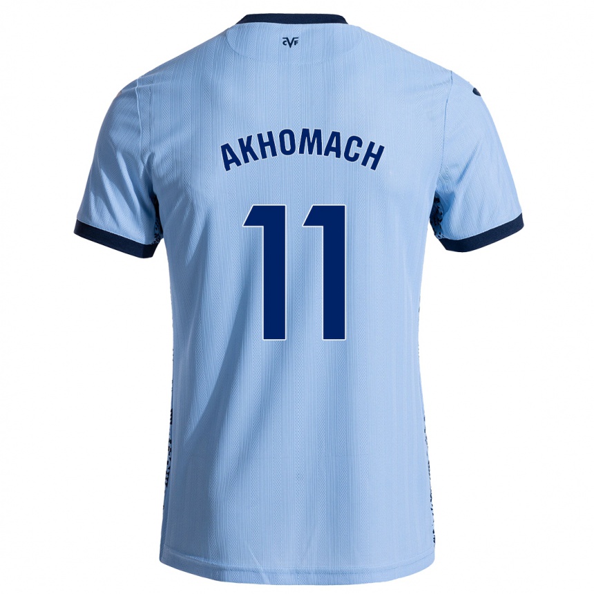 Niño Fútbol Camiseta Ilias Akhomach #11 Azul Cielo 2ª Equipación 2024/25