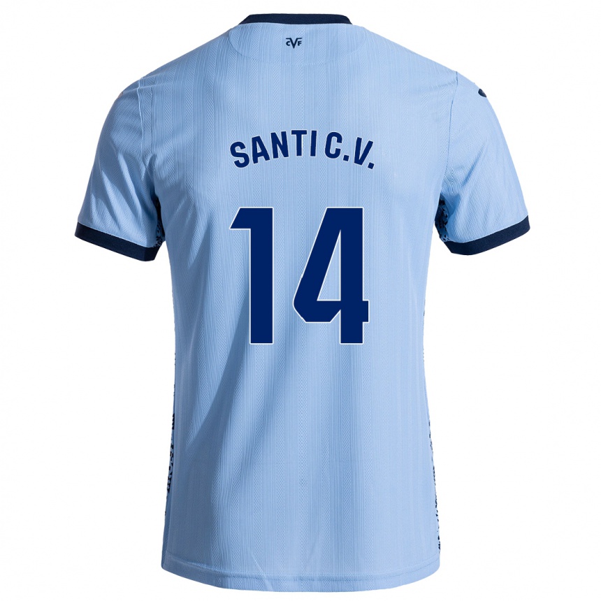 Niño Fútbol Camiseta Santi Comesaña #14 Azul Cielo 2ª Equipación 2024/25