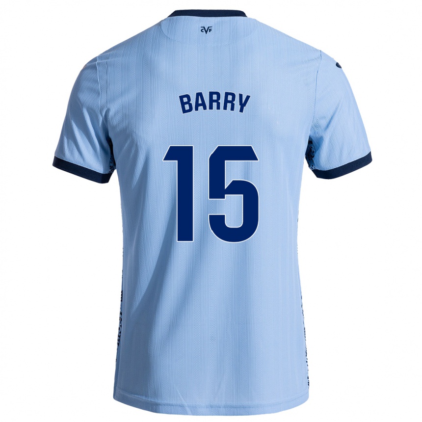 Niño Fútbol Camiseta Thierno Barry #15 Azul Cielo 2ª Equipación 2024/25