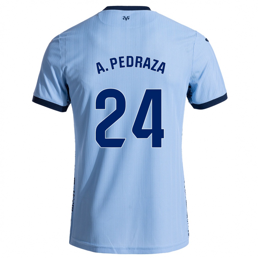 Niño Fútbol Camiseta Alfonso Pedraza #24 Azul Cielo 2ª Equipación 2024/25