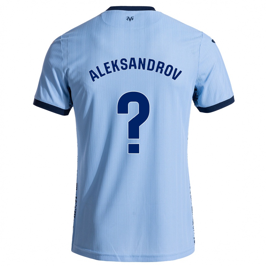 Niño Fútbol Camiseta Mykyta Aleksandrov #0 Azul Cielo 2ª Equipación 2024/25