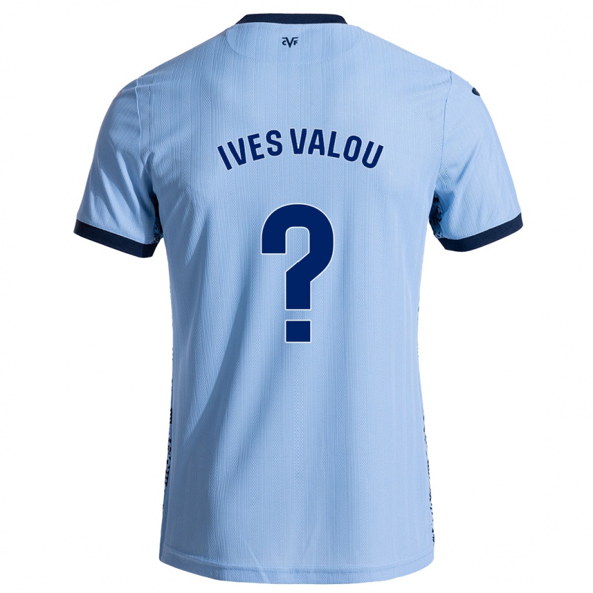 Niño Fútbol Camiseta Jean Ives Valou #0 Azul Cielo 2ª Equipación 2024/25