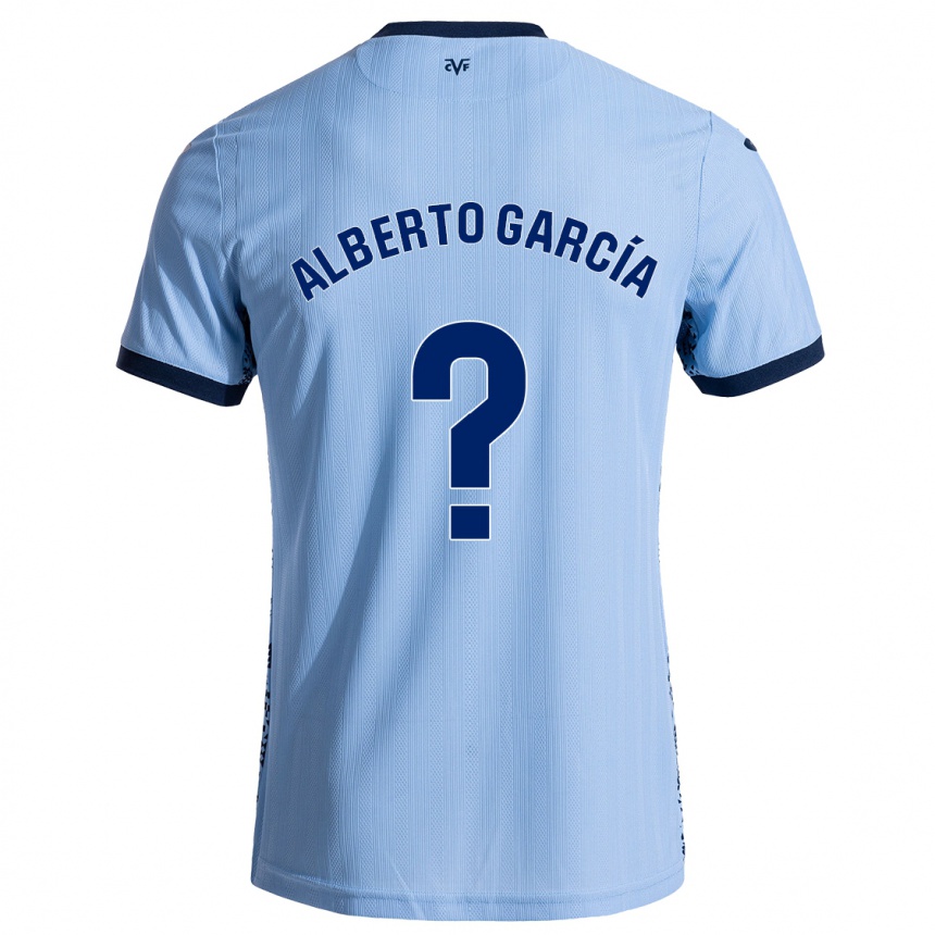 Niño Fútbol Camiseta Alberto García #0 Azul Cielo 2ª Equipación 2024/25