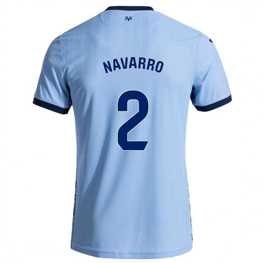 Niño Fútbol Camiseta Pau Navarro #2 Azul Cielo 2ª Equipación 2024/25