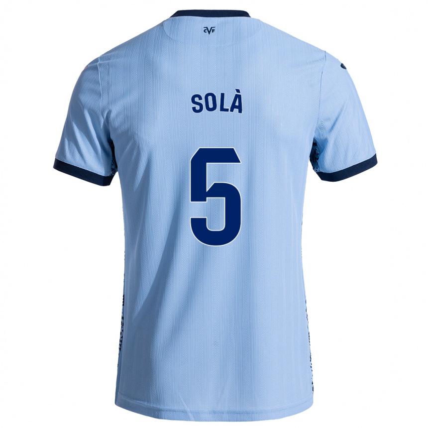 Niño Fútbol Camiseta Arnau Solà #5 Azul Cielo 2ª Equipación 2024/25