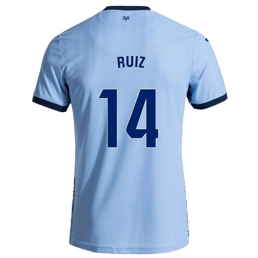 Niño Fútbol Camiseta Adri Ruiz #14 Azul Cielo 2ª Equipación 2024/25