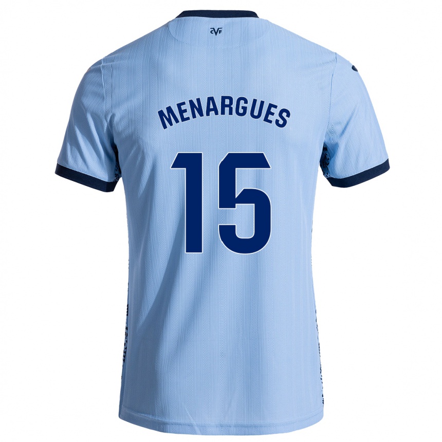 Niño Fútbol Camiseta Joseda Menargues #15 Azul Cielo 2ª Equipación 2024/25