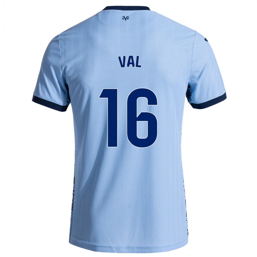 Niño Fútbol Camiseta Brais Val #16 Azul Cielo 2ª Equipación 2024/25