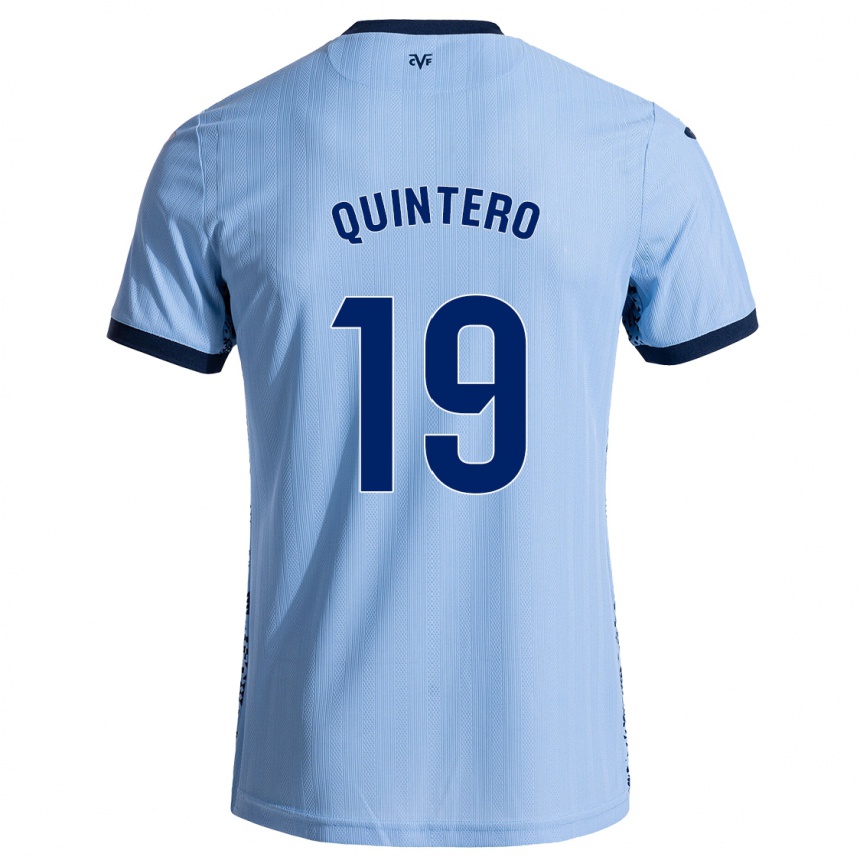 Niño Fútbol Camiseta Luis Quintero #19 Azul Cielo 2ª Equipación 2024/25