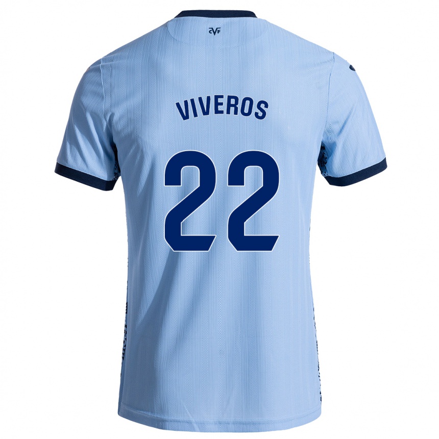 Niño Fútbol Camiseta Facundo Viveros #22 Azul Cielo 2ª Equipación 2024/25