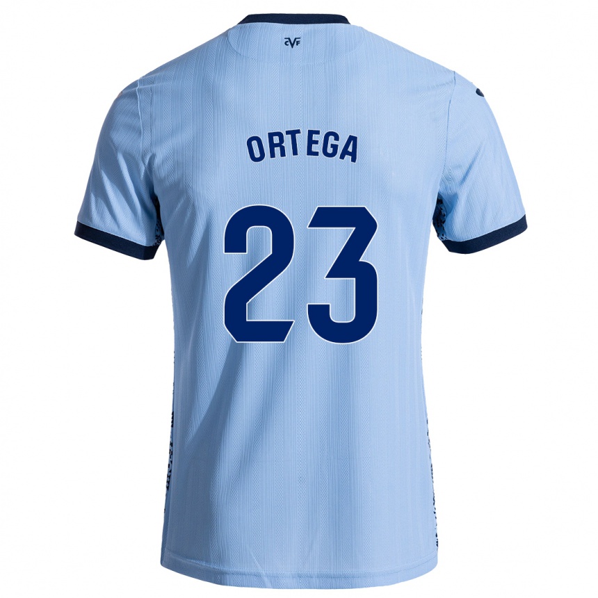 Niño Fútbol Camiseta Jordi Ortega #23 Azul Cielo 2ª Equipación 2024/25