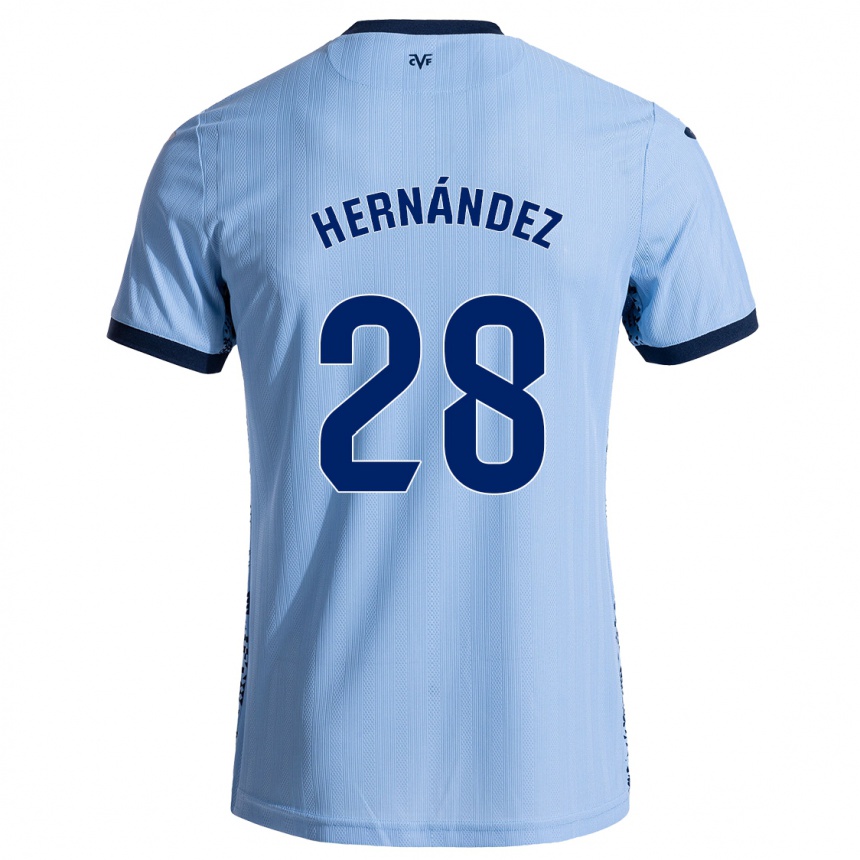 Niño Fútbol Camiseta Gerard Hernández #28 Azul Cielo 2ª Equipación 2024/25