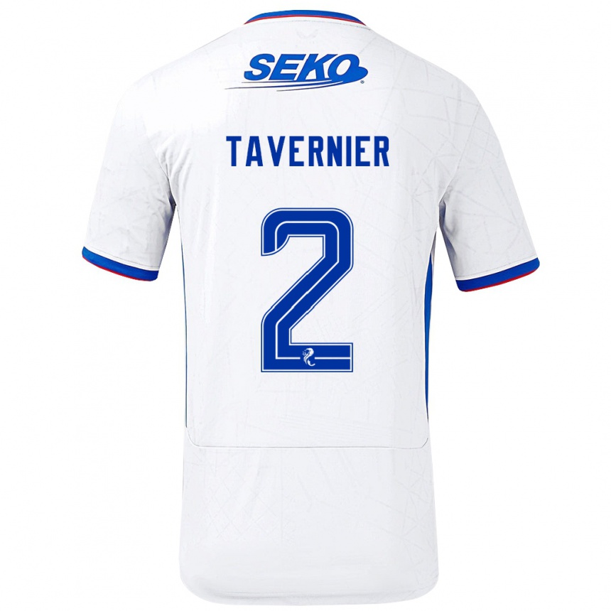 Niño Fútbol Camiseta James Tavernier #2 Blanco Azul 2ª Equipación 2024/25