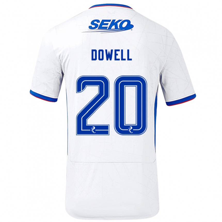 Niño Fútbol Camiseta Kieran Dowell #20 Blanco Azul 2ª Equipación 2024/25