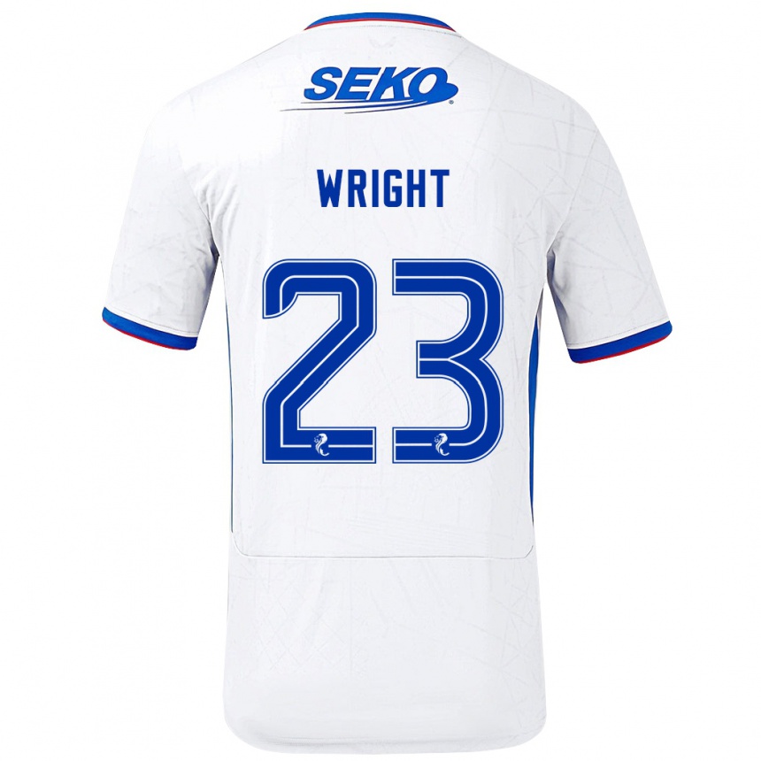 Niño Fútbol Camiseta Scott Wright #23 Blanco Azul 2ª Equipación 2024/25