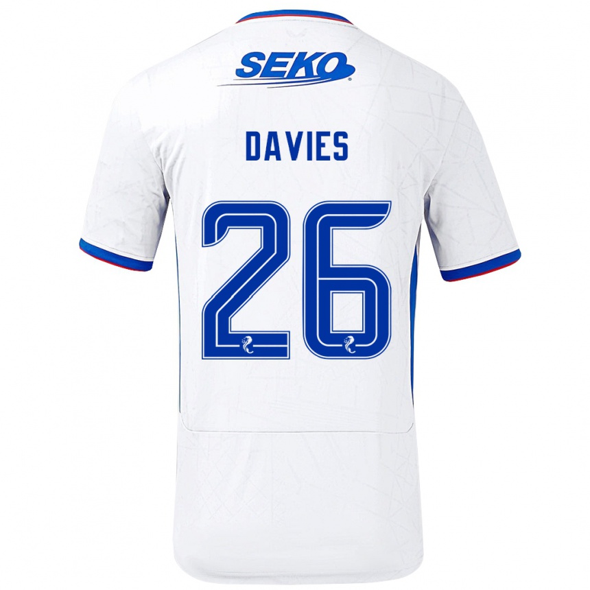 Niño Fútbol Camiseta Ben Davies #26 Blanco Azul 2ª Equipación 2024/25