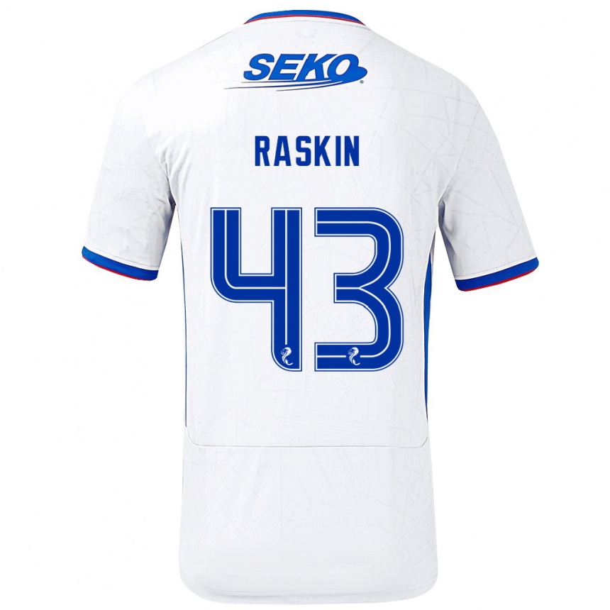 Niño Fútbol Camiseta Nicolas Raskin #43 Blanco Azul 2ª Equipación 2024/25