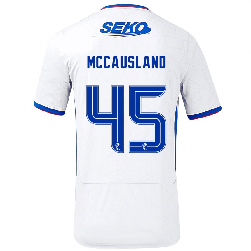 Niño Fútbol Camiseta Ross Mccausland #45 Blanco Azul 2ª Equipación 2024/25