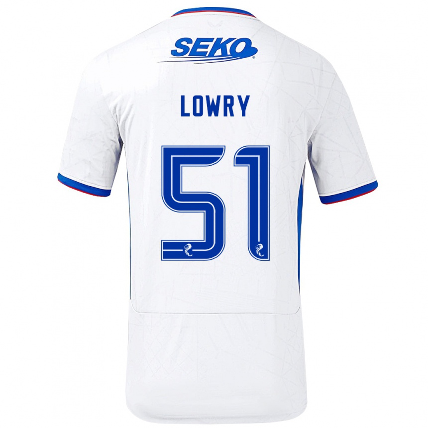 Niño Fútbol Camiseta Alex Lowry #51 Blanco Azul 2ª Equipación 2024/25