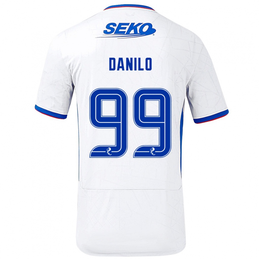 Niño Fútbol Camiseta Danilo #99 Blanco Azul 2ª Equipación 2024/25