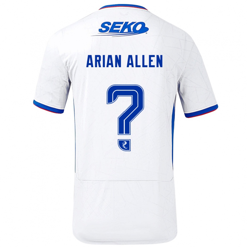 Niño Fútbol Camiseta Arian Allen #0 Blanco Azul 2ª Equipación 2024/25