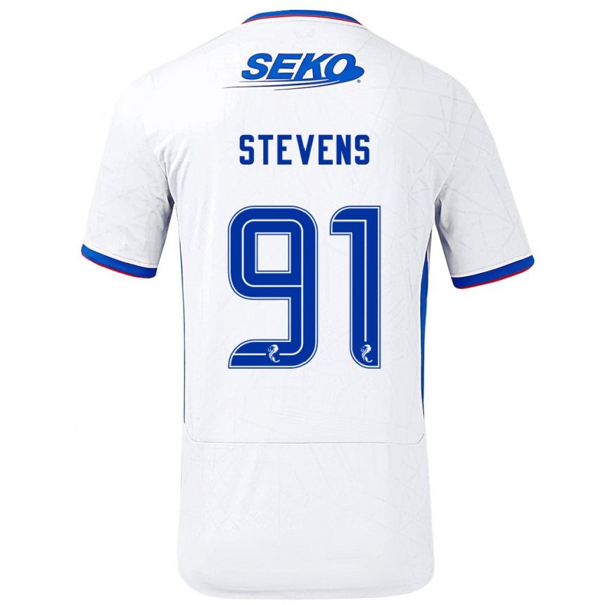 Niño Fútbol Camiseta Archie Stevens #91 Blanco Azul 2ª Equipación 2024/25