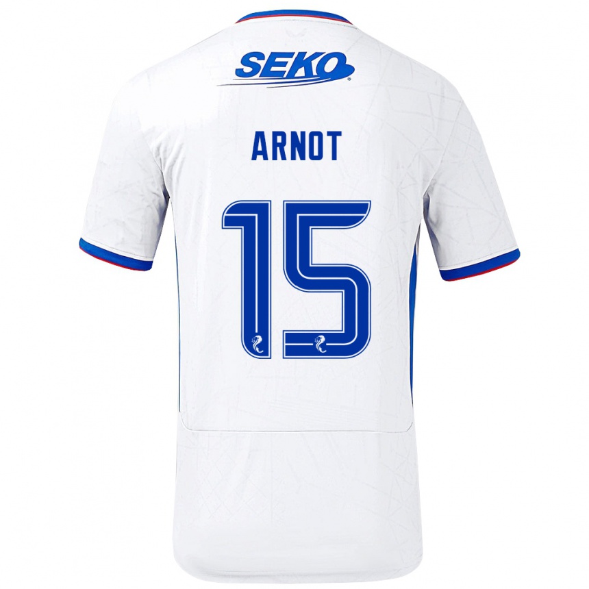 Niño Fútbol Camiseta Elizabeth Arnot #15 Blanco Azul 2ª Equipación 2024/25