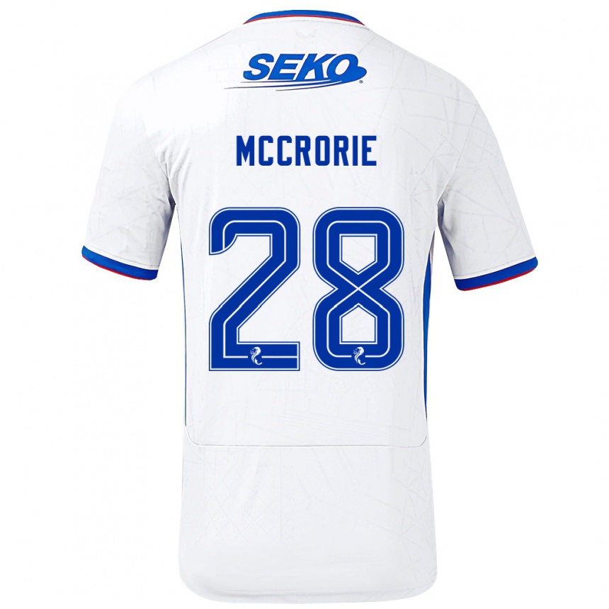 Niño Fútbol Camiseta Robby Mccrorie #28 Blanco Azul 2ª Equipación 2024/25