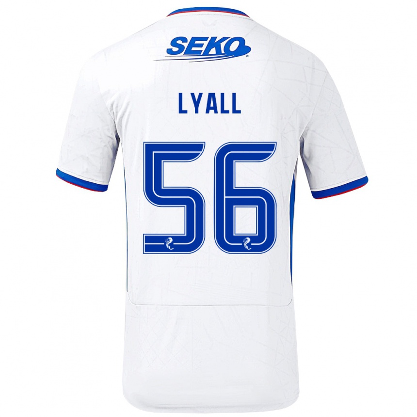 Niño Fútbol Camiseta Arron Lyall #56 Blanco Azul 2ª Equipación 2024/25