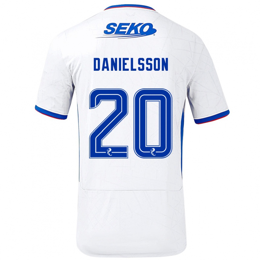 Niño Fútbol Camiseta Jenny Julia Danielsson #20 Blanco Azul 2ª Equipación 2024/25