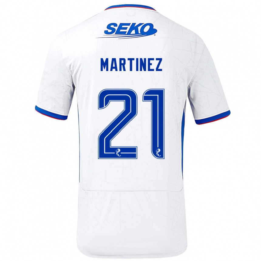 Niño Fútbol Camiseta Lisa Martinez #21 Blanco Azul 2ª Equipación 2024/25