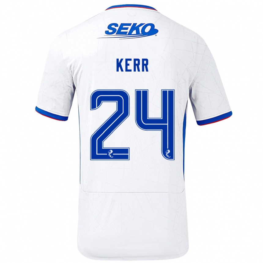 Niño Fútbol Camiseta Samantha Mary Kerr #24 Blanco Azul 2ª Equipación 2024/25