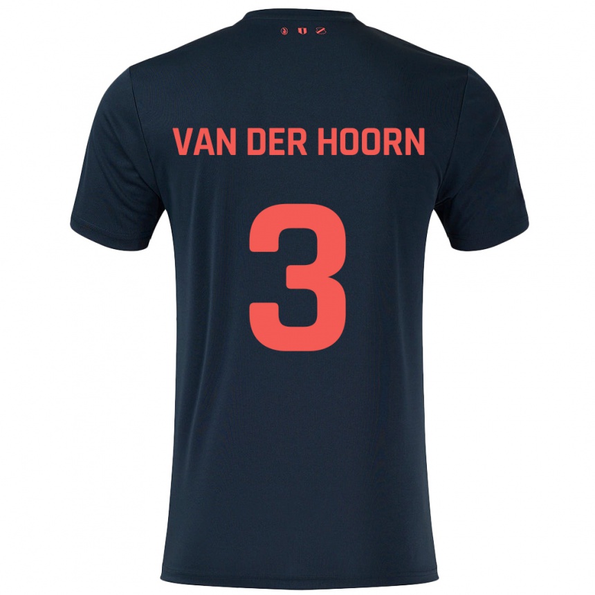 Niño Fútbol Camiseta Mike Van Der Hoorn #3 Negro Rojo 2ª Equipación 2024/25