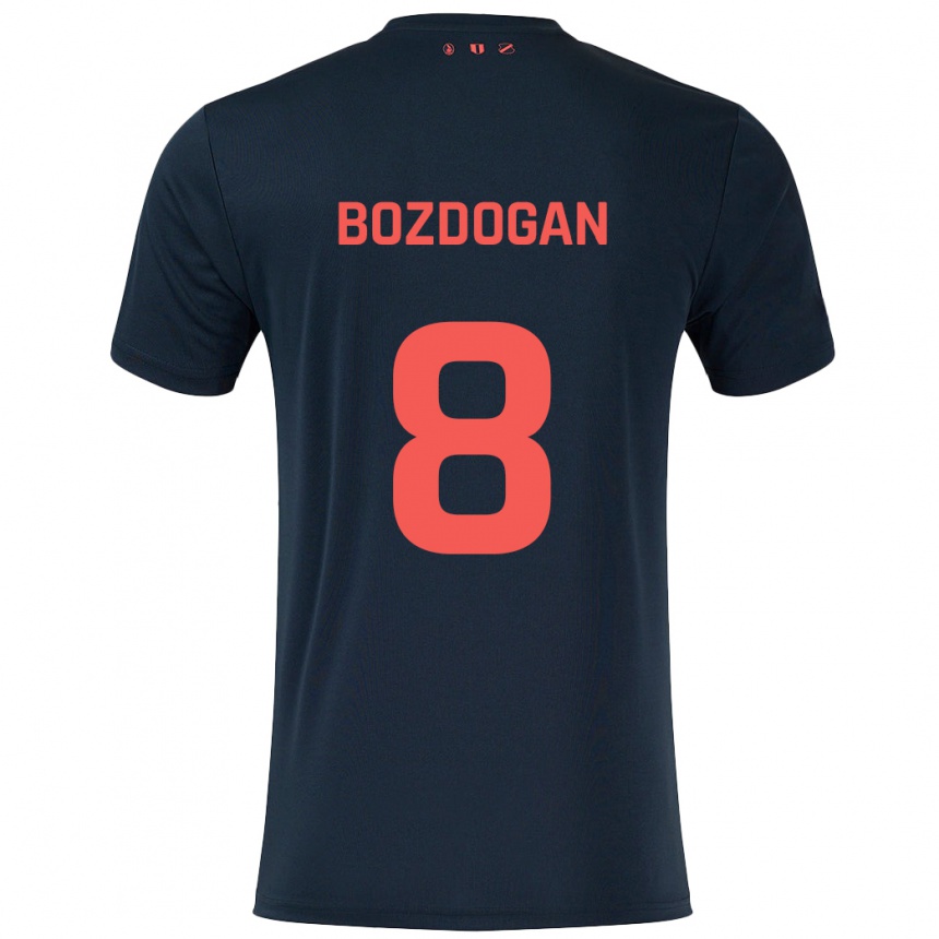 Niño Fútbol Camiseta Can Bozdogan #8 Negro Rojo 2ª Equipación 2024/25