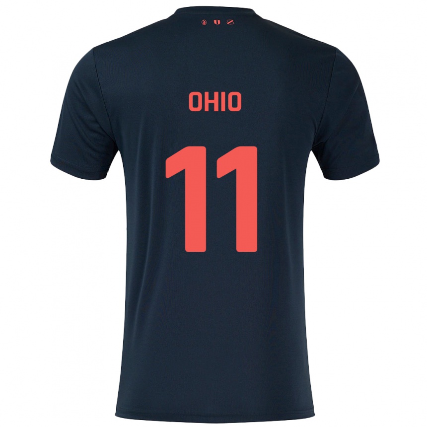 Niño Fútbol Camiseta Noah Ohio #11 Negro Rojo 2ª Equipación 2024/25