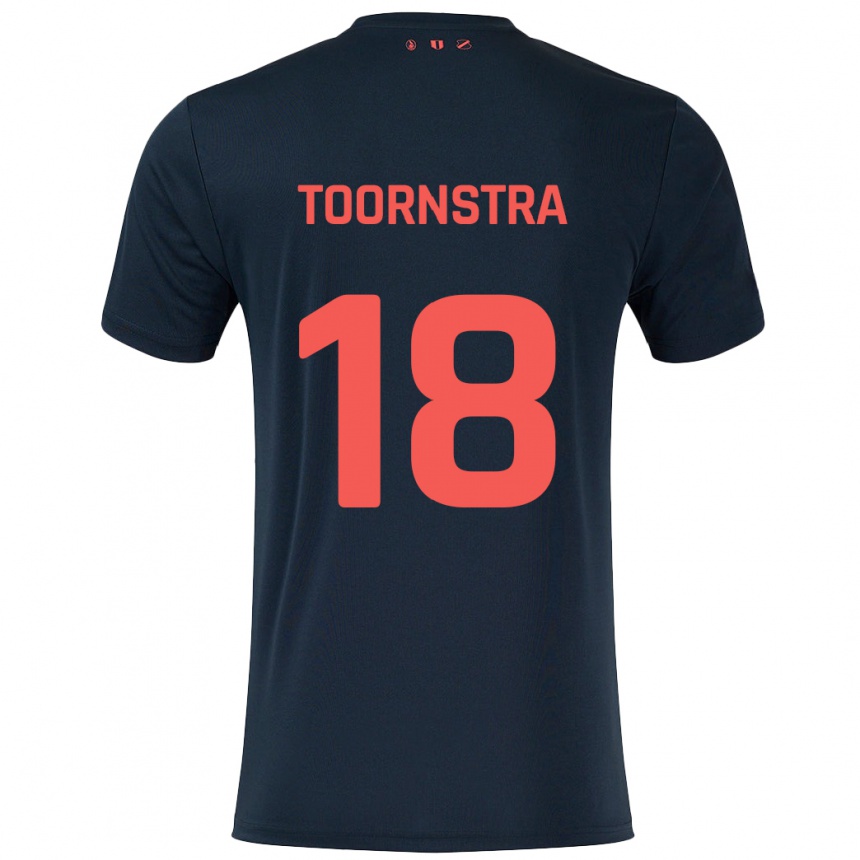 Niño Fútbol Camiseta Jens Toornstra #18 Negro Rojo 2ª Equipación 2024/25