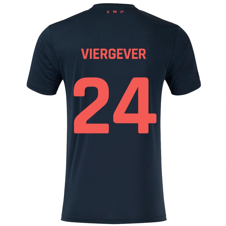 Niño Fútbol Camiseta Nick Viergever #24 Negro Rojo 2ª Equipación 2024/25