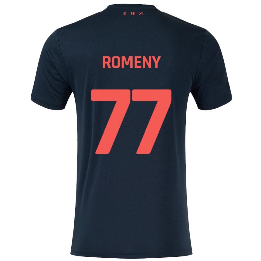 Niño Fútbol Camiseta Ole Romeny #77 Negro Rojo 2ª Equipación 2024/25