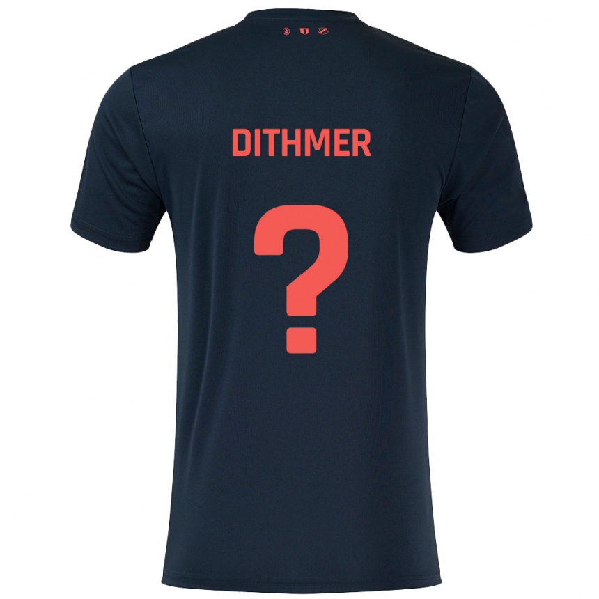 Niño Fútbol Camiseta Andreas Dithmer #0 Negro Rojo 2ª Equipación 2024/25