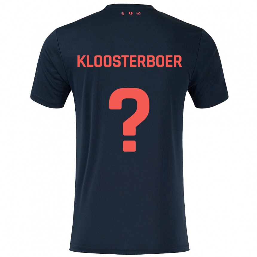 Niño Fútbol Camiseta Per Kloosterboer #0 Negro Rojo 2ª Equipación 2024/25